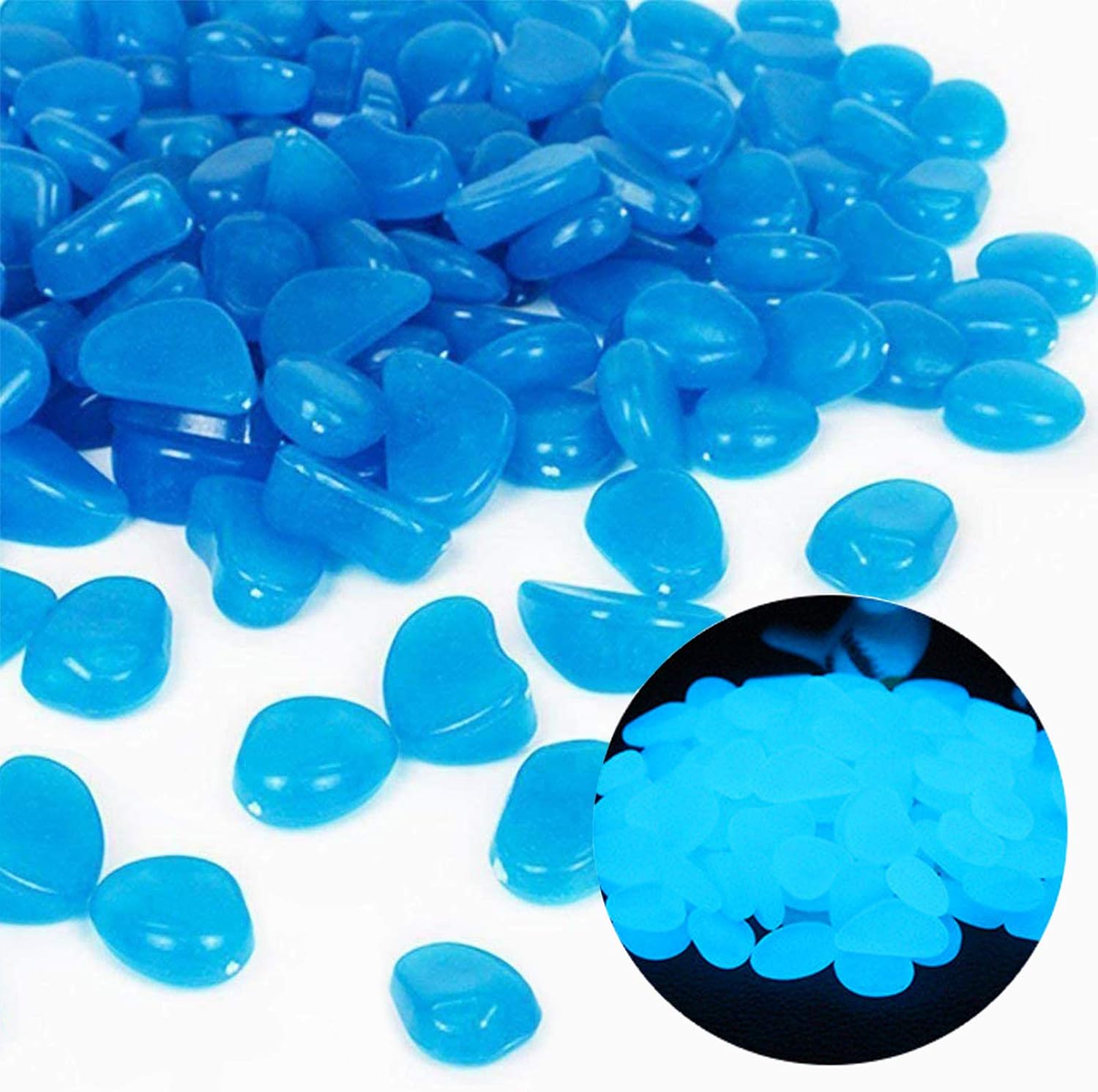 Fish Tank Rocks Glow Blue Pebb - Aquarium Fish Bowl 评论和价格