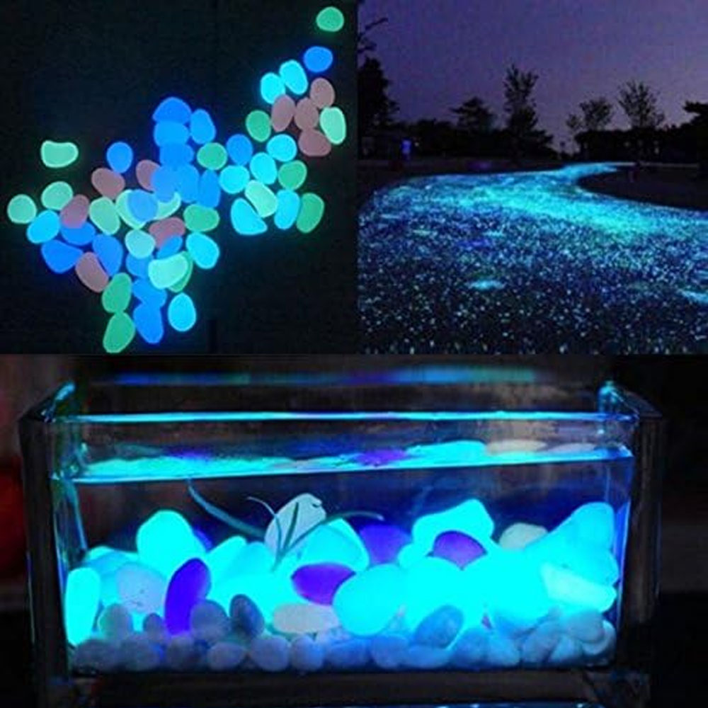Fish Tank Rocks Glow Blue Pebb - Aquarium Fish Bowl 评论和价格