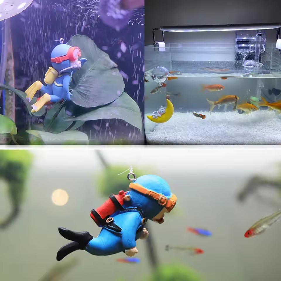 Fish Tank Diver Ornaments Land - Aquarium Fish Popular 评论和价格